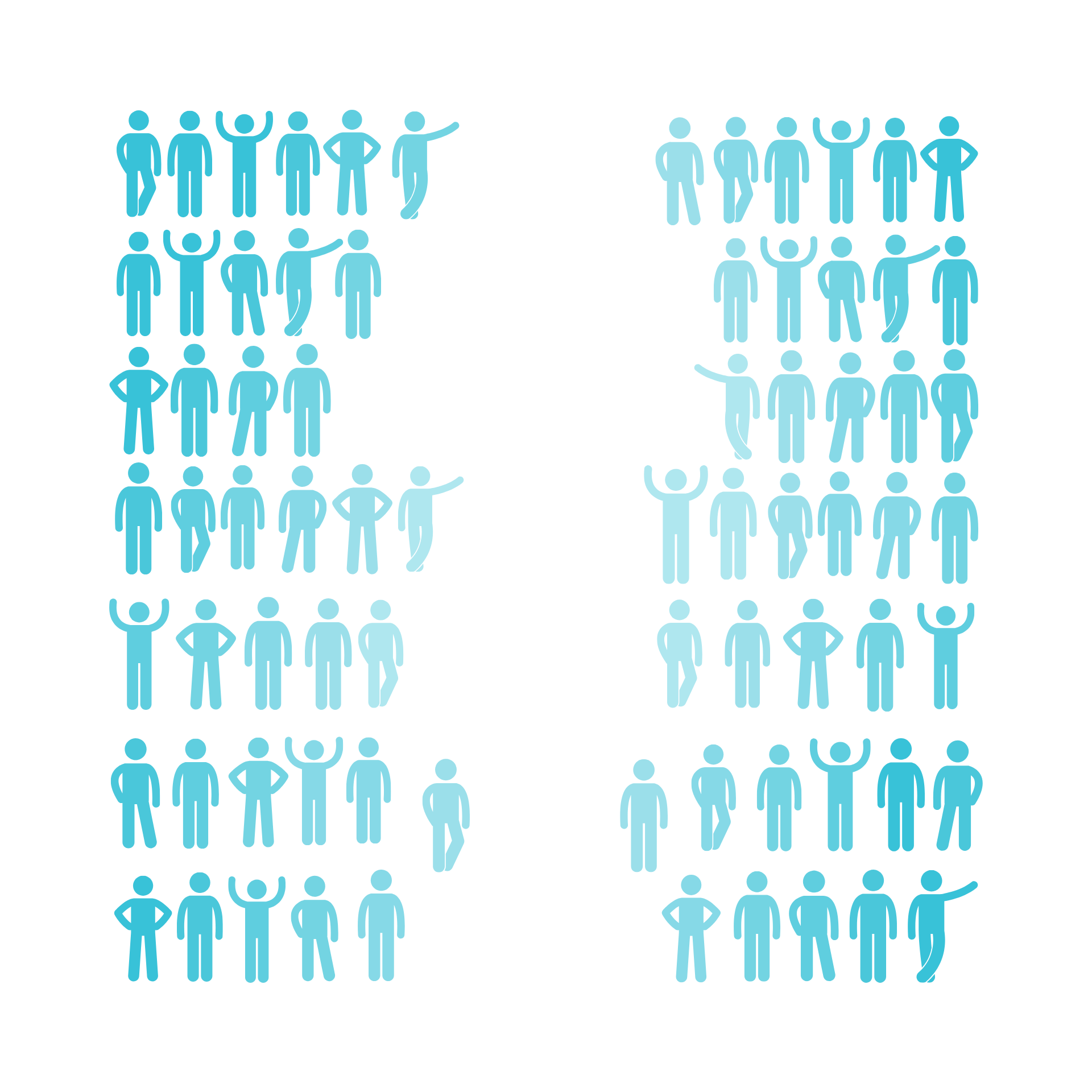Blue icon of people.
