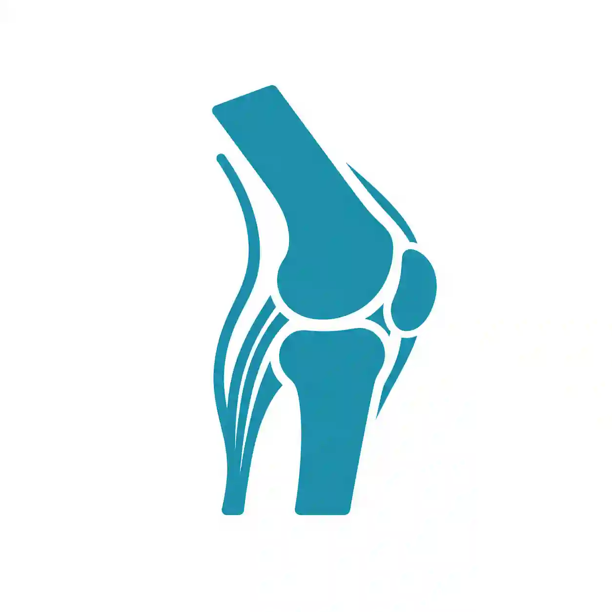 Blue tendon in knee icon.